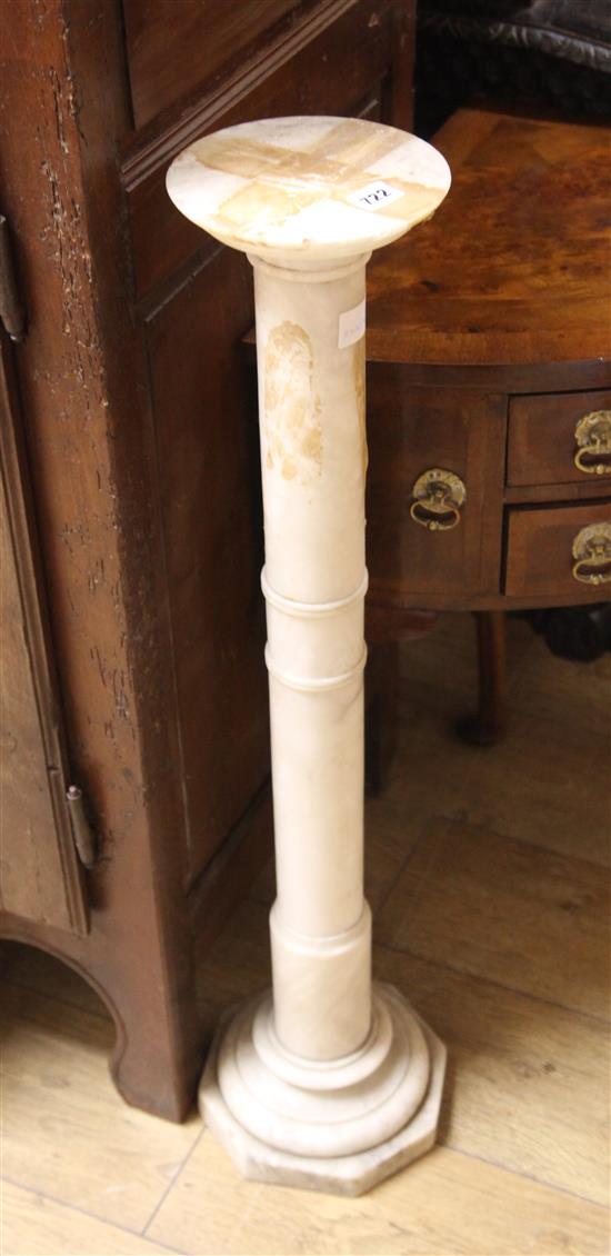 An alabaster column W.22cm at base